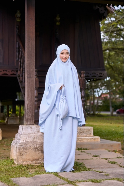 Telekung Lily Powder Blue